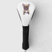 Lila Franse Bulldog Golfheadcover (Voorkant)