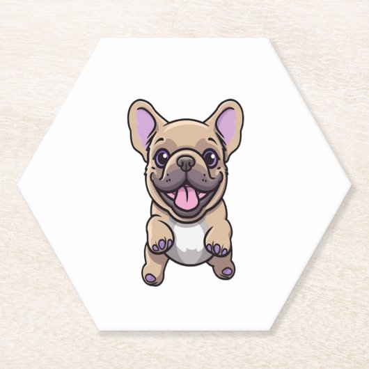 Lila Franse Bulldog Kartonnen Onderzetters (Voorkant)