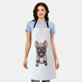 Lila Franse Bulldog Schort (Gedragen)