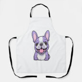 Lila Franse Bulldog Schort (Voorkant)