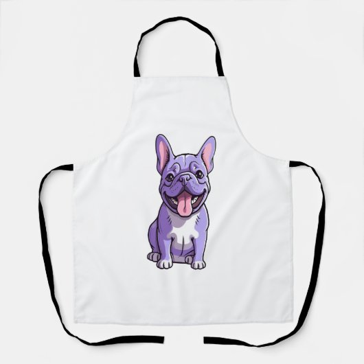 Lila Franse Bulldog Schort (Voorkant)