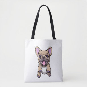 Lila Franse Bulldog Tote Bag