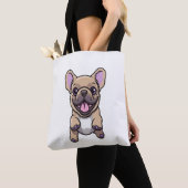Lila Franse Bulldog Tote Bag (Dichtbij)