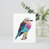 Lila gebrande rolvogel briefkaart (Staand voorkant)