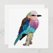 Lila gebrande rolvogel feestdagenkaart (Voorkant / Achterkant)