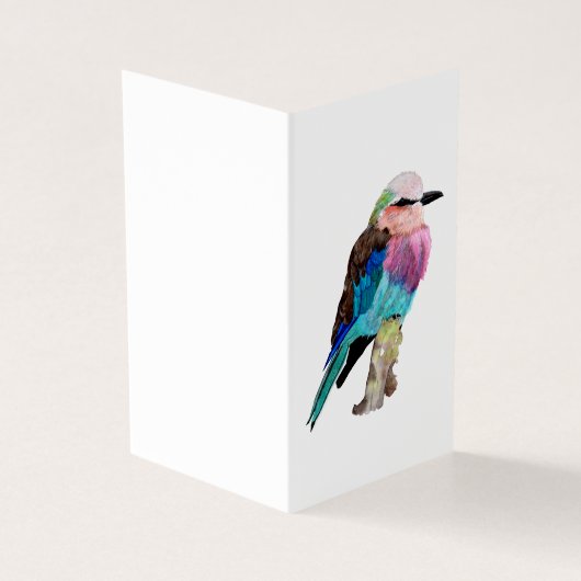 Lila gebrande rolvogel kaart (Buitenkant)