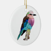Lila gebrande rolvogel keramisch ornament (Rechts)