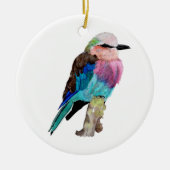 Lila gebrande rolvogel keramisch ornament (Voorkant)