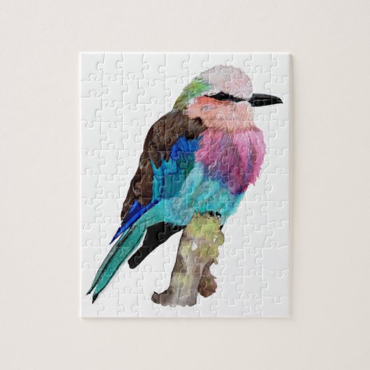 Lila gebrande rolvogel legpuzzel (Verticaal)