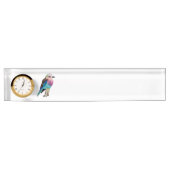 Lila gebrande rolvogel naambordje (Voorkant)