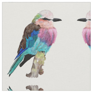 Lila gebrande rolvogel stof