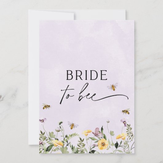 Lila Gele Bloemen Bedoeld Voor Het Vrijgezellenfee Kaart (Achterkant)