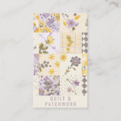 Lila Gele Quilt Patchwork Handgemaakte Kleding Visitekaartje (Voorkant)