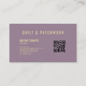 Lila Gele Quilt Patchwork Handgemaakte Kleding Visitekaartje (Achterkant)