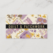 Lila Gele Quilt Patchwork Handgemaakte Kleding Visitekaartje (Voorkant)