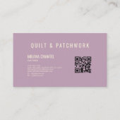 Lila Gele Quilt Patchwork Handgemaakte Kleding Visitekaartje (Achterkant)