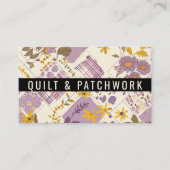 Lila Gele Quilt Patchwork Handgemaakte Kleding Visitekaartje (Voorkant)