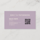 Lila Gele Quilt Patchwork Handgemaakte Kleding Visitekaartje (Achterkant)