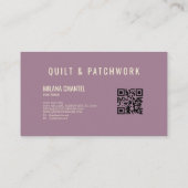 Lila Gele Quilt Patchwork Handgemaakte Kleding Visitekaartje (Achterkant)