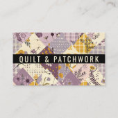 Lila Gele Quilt Patchwork Handgemaakte Kleding Visitekaartje (Voorkant)