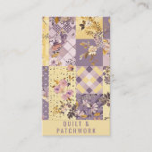 Lila Gele Quilt Patchwork Handgemaakte Kleding Visitekaartje (Voorkant)