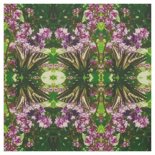 Lila gele vlinderstof stof (Swatch)