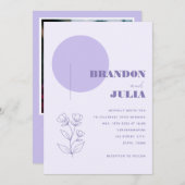 Lila geometrisch modern minimalistisch botanisch g kaart (Voorkant / Achterkant)