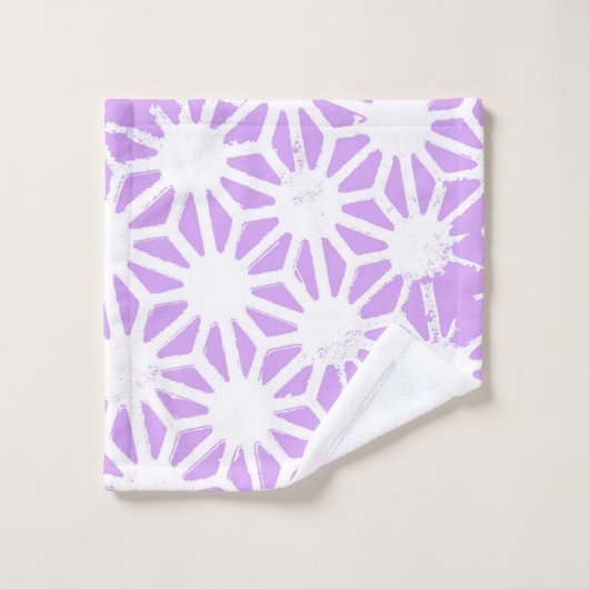 Lila geometrisch patroon bad handdoek (Wasdoekje)