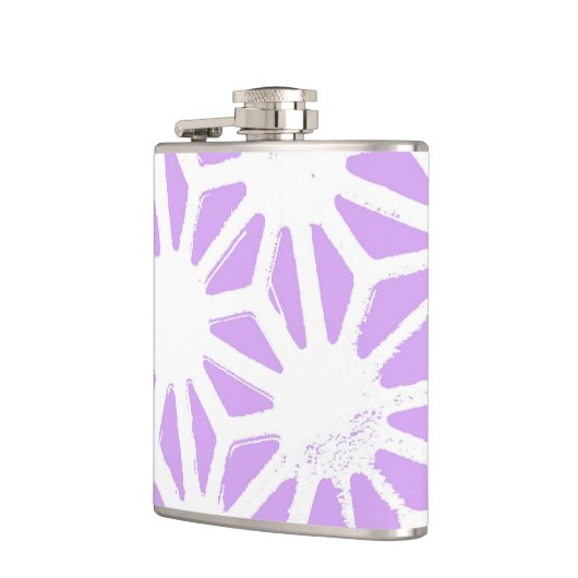 Lila geometrisch patroon heupfles (Links)