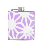 Lila geometrisch patroon heupfles (Voorkant)