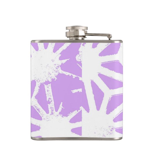 Lila geometrisch patroon heupfles (Achterkant)