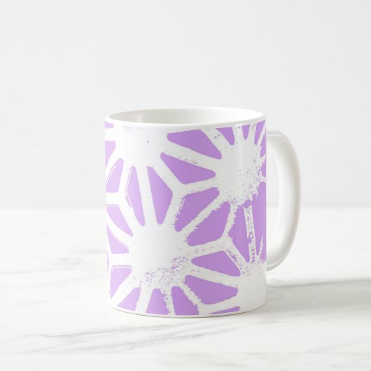 Lila geometrisch patroon koffiemok (Voorkant rechts)