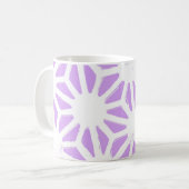 Lila geometrisch patroon koffiemok (Voorkant links)