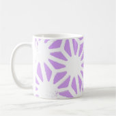 Lila geometrisch patroon koffiemok (Links)