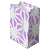 Lila geometrisch patroon medium cadeauzakje (Achterkant Gekanteld)
