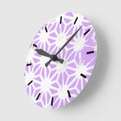 Lila geometrisch patroon ronde klok (Hoek)