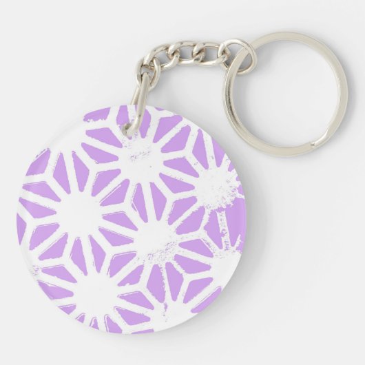 Lila geometrisch patroon sleutelhanger (Achterkant)