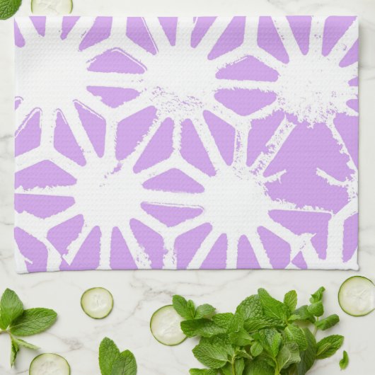 Lila geometrisch patroon theedoek (Gevouwen)