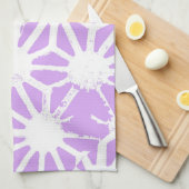 Lila geometrisch patroon theedoek (Quarter Fold)