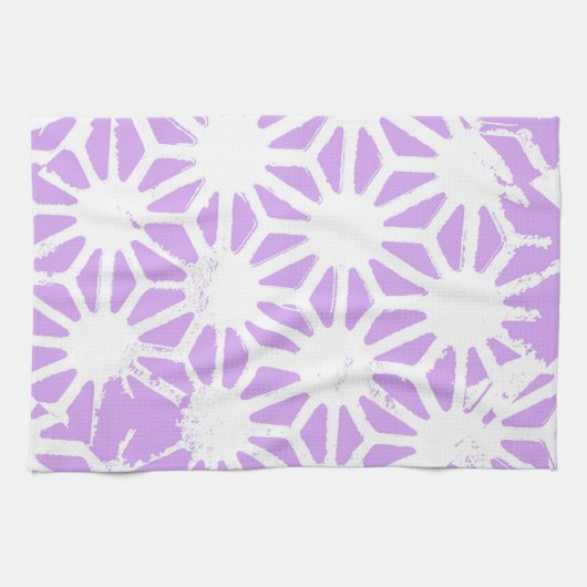 Lila geometrisch patroon theedoek (Horizontaal)