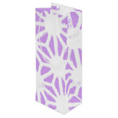 Lila geometrisch patroon wijn cadeautas (Achterkant Gekanteld)