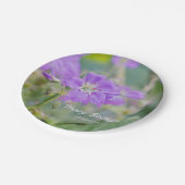 Lila Geranium Wildflower Foto Happy Birthday Papieren Bordje (Gekanteld)