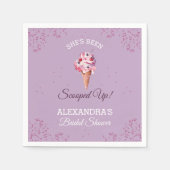 Lila geschept ijs Vrijgezellenfeest Servet (Voorkant)