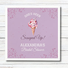 Lila geschept ijs Vrijgezellenfeest Servet