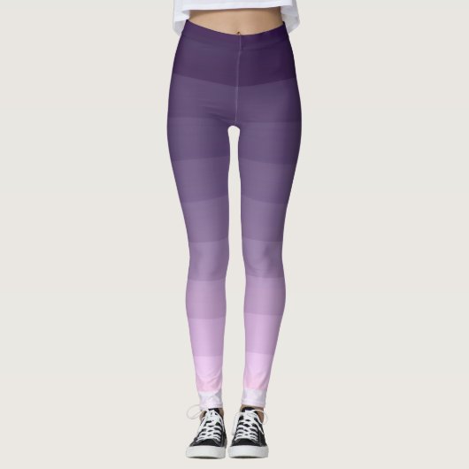 Lila, gestreept leggings (Voorkant)