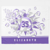 lila gierig volleyballen en sterren fleece deken (Voorkant (Horizontaal))