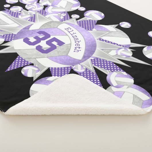 lila gierig volleyballen en sterren sherpa deken (3/4)