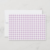 Lila Gingham Check Personal Stationery Card Bedankkaart (Achterkant)