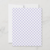 Lila Gingham Check Personal Stationery Note Kaart (Achterkant)