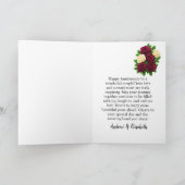 Lila Gingham Floral 5e Jubileum Paar Gift Kaart (Binnen)